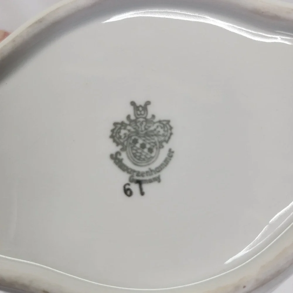 Vintage Schwarzenhammer Bavaria Germany Plum Fruit Pierced Porcelain Dish